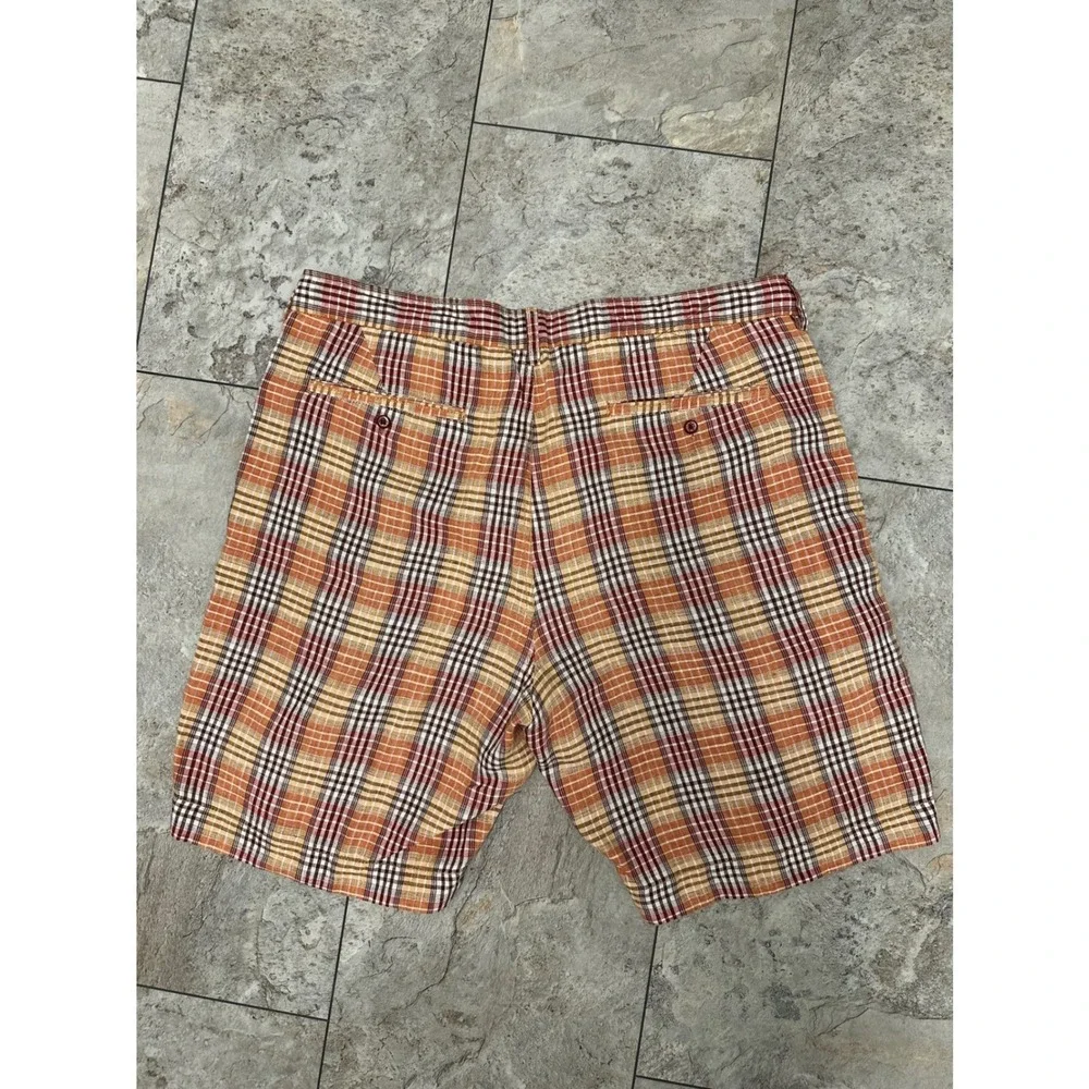 Y2K‎ Tommy Bahamas Relax Pro Leisure Consultant Size 40 100% Linen Plaid Shorts